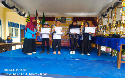 RAFKA PRAMUDYA SAPUTRA: Juara 1 Lomba Pantomim dalam Gebyar Milad Ke-48 MTs Muhammadiyah 7 Klego Boyolali