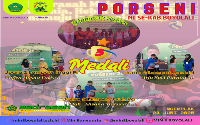 MIN 8 BOYOLALI REBUT 3 MEDALI DI PORSENI MI SE-KAB. BOYOLALI