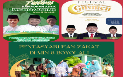 MIN 8 Boyolali Serahkan Sembako Festival Ramadhan dari Kantor Kementerian Agama Kabupaten Boyolali